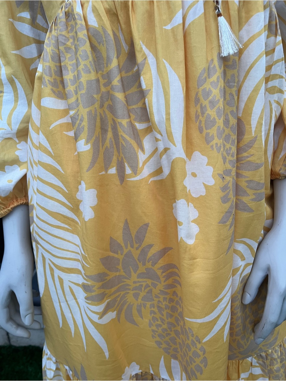 Reyn Spooner Yellow Tropical Print Maxi Dress - Picture 12 of 13